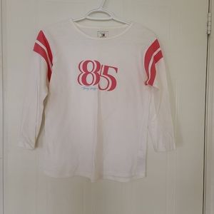 Tommy Hilfiger 3/4 Sleeve T-shirt White/Red Small